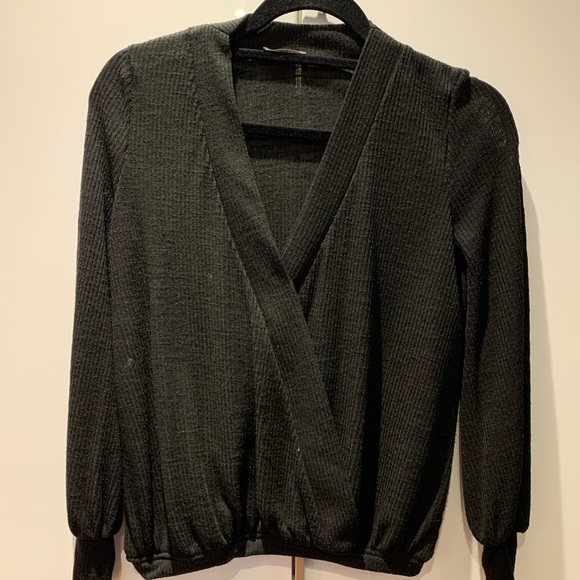 Zara Ribbed Crossover Sweater - Small - Picture 1 of 3